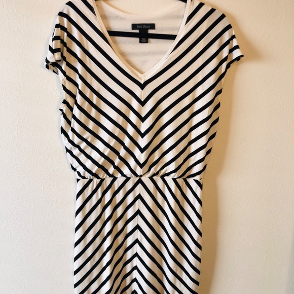 White House Black Market Chevron Stripe Dress Sz L - Picture 1 of 6